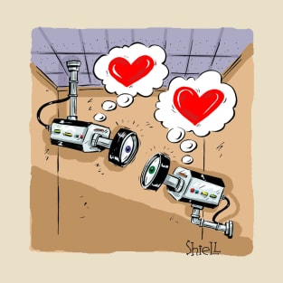 Happy Valentines CCTV cameras. A funny gift for Valentines. T-Shirt