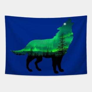 Aurora Wolf Tapestry