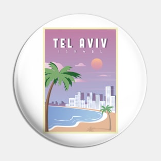 Tel Aviv, Israel - Vintage Travel Poster Pin