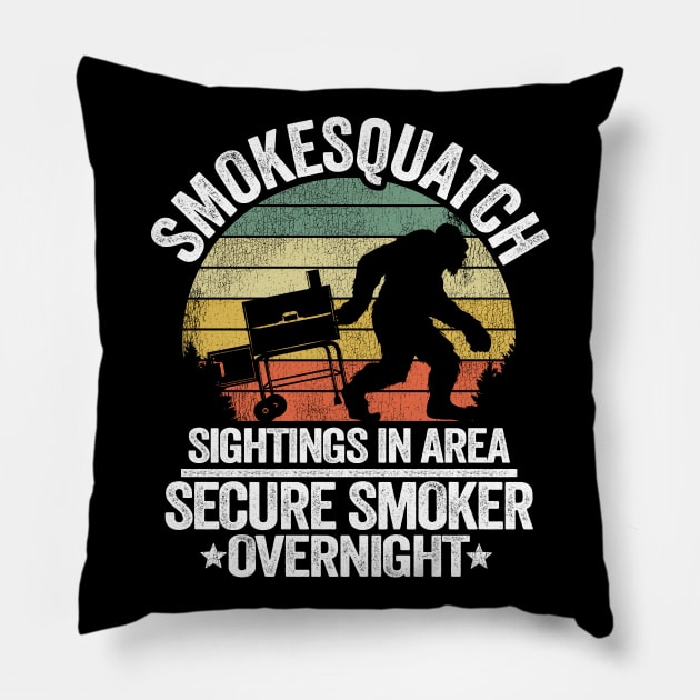 Smokesquatch Sightings In Area Funny BBQ Pillow by Kuehni