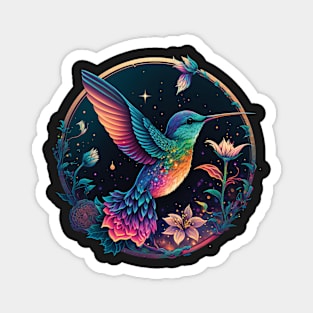 Hummingbird and Flowers Magnet