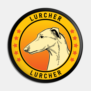 Lurcher Dog Portrait Pin