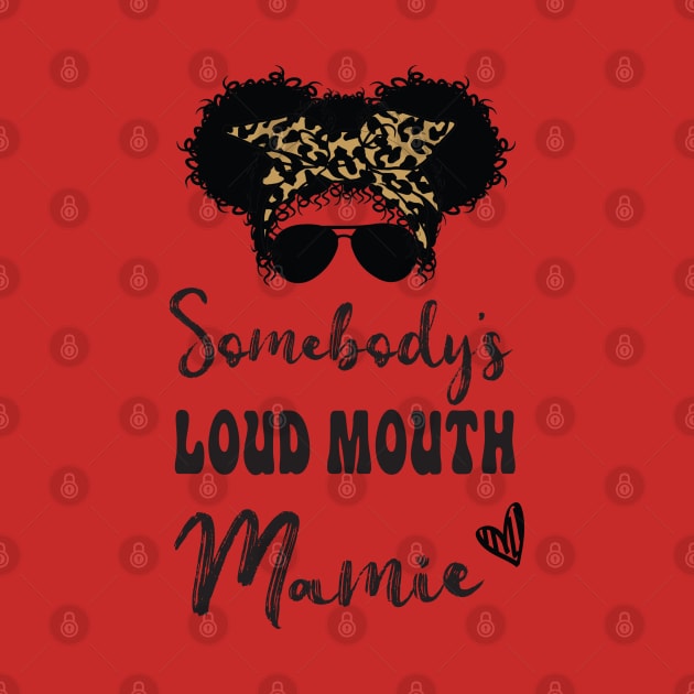 Perfect Afro Somebodys Loud Mouth Mamie, Leopard Bandana Sunglasses by WassilArt