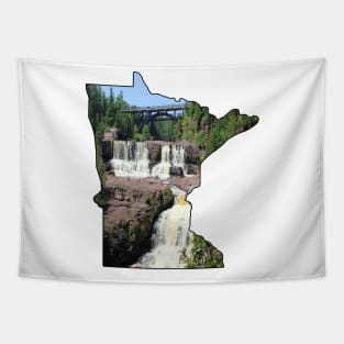 Minnesota State Outline (Gooseberry Falls State Park) Tapestry