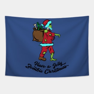 Halloween Zombie Santa with a bag Tapestry