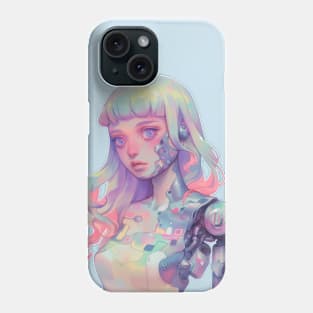 Pretty Pastel Anime Cyborg Girl Phone Case