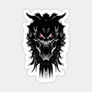 Evil Devil Black Fantasy Monster with red Eyes Magnet