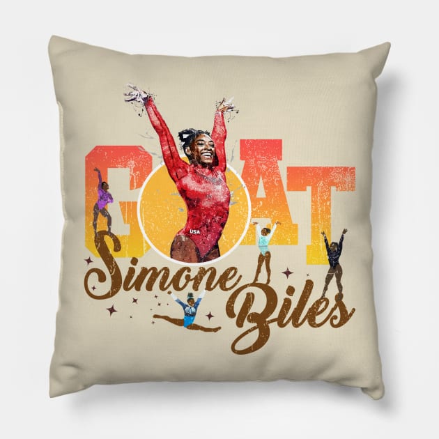 Goat Simone Biles Pillow by wizardwenderlust