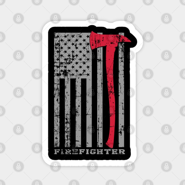 Firefighter USA Flag Magnet by ryanjaycruz