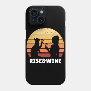 Rise and Wine Vintage Cat Lover for Women Phone Case