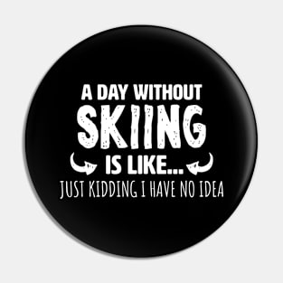 A Day Without Skiing Pin