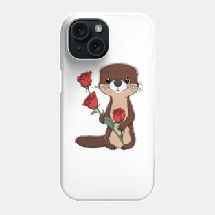 Otter with Roses Phone Case