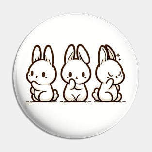 Whimsical Bunnies: Digital Poses Collection Pin