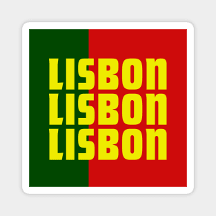 Lisbon City in Portuguese Flag Colors Magnet