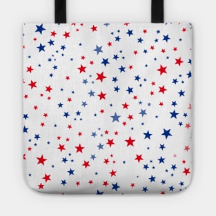 Red and blue stars USA flag design pattern Tote