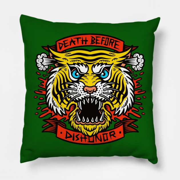 Death Before Dishonor (front print) Pillow by Joe Tamponi