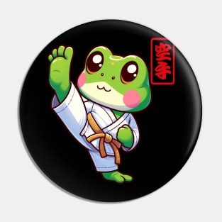 Cute Karate frog Pin