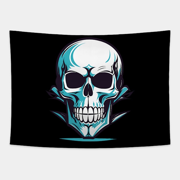 Skull in Vector Style Tapestry by NordicBadger