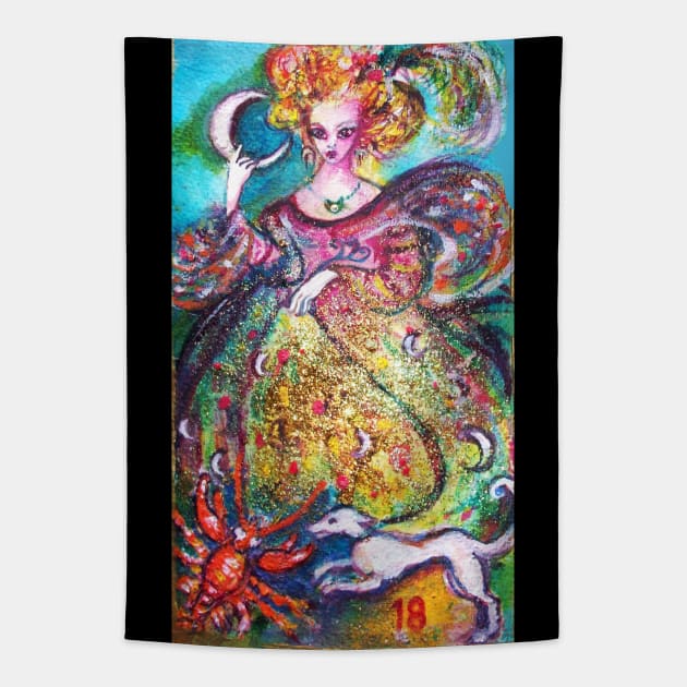 TAROTS OF THE LOST SHADOWS / THE MOON LADY Tapestry by BulganLumini