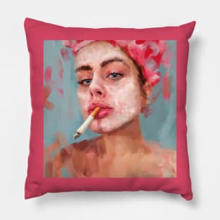 mask with cigarette Pillow