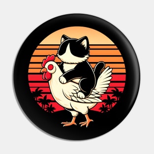 Love Tuxedo Cat On A Chicken Pin