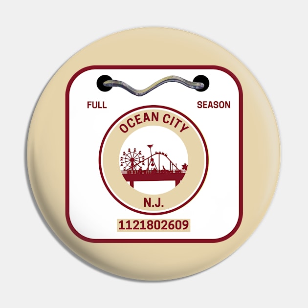 Ocean City New Jersey Beach Badge Pin by fearcity