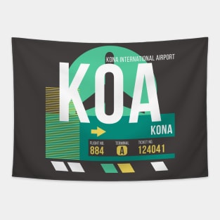 Kona (KOA) Hawaii Airport // Retro Sunset Baggage Tag Tapestry