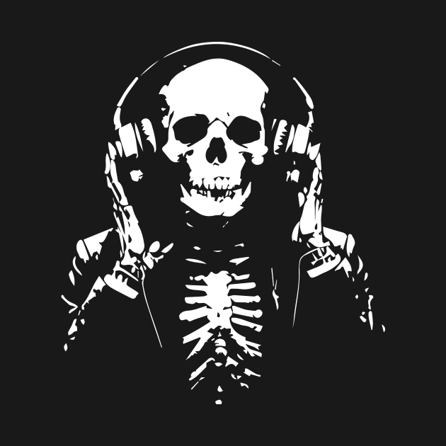 skull with headphones by lkn