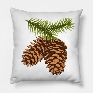 Evergreen Pine Cone Pattern Pillow