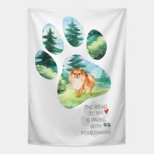 Pawprint Pomeranian Tapestry