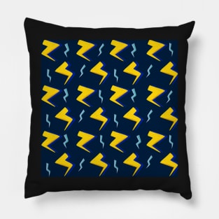 Yellow and Blue Lightning Bolt Pillow