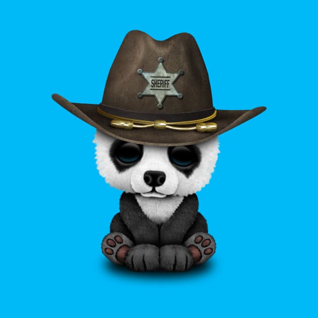 Cute Baby Panda Sheriff by jeffbartels