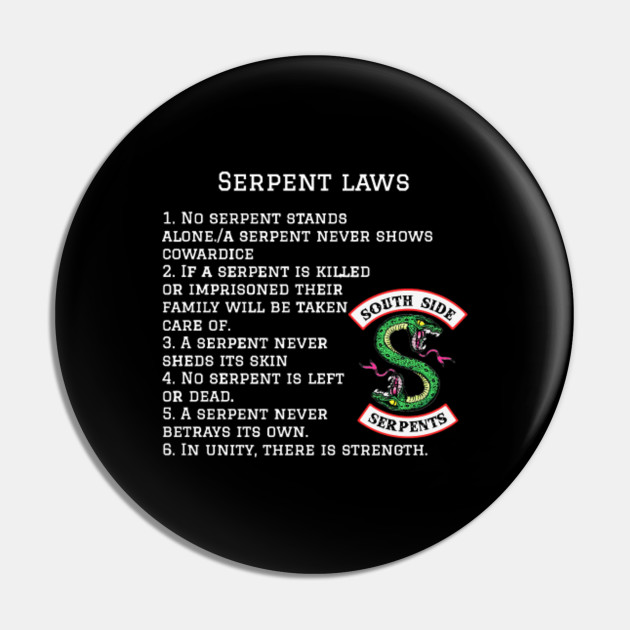 Serpent Laws Riverdale Pin Teepublic Serpent Laws Riverdale Pin Teepublic