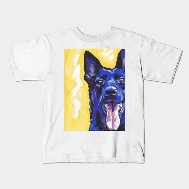 Black German Shepherd Dog Bright Colorful Pop Dog Art German Shepherd Kids T Shirt Teepublic