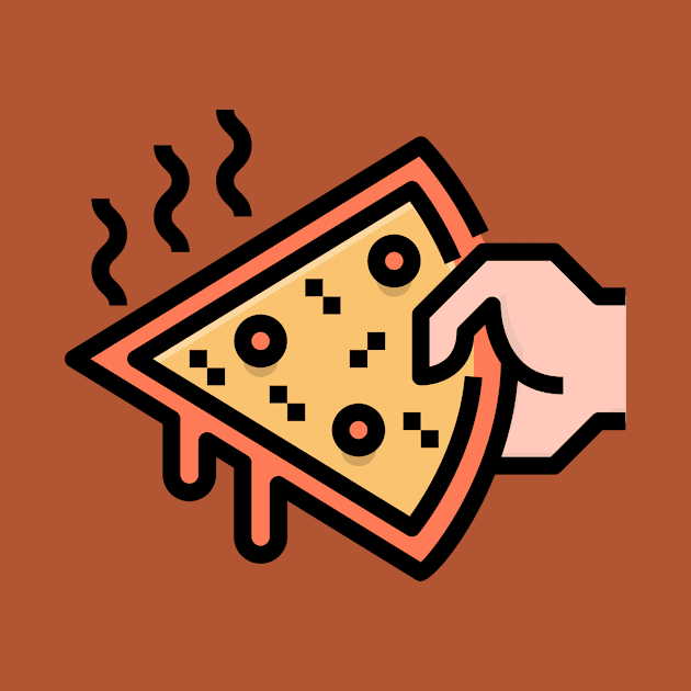 Hand Held Pizza Slice by InkyArt