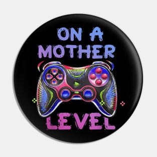 Gamer Mom Gaming On A Mother Level Up Game Pin