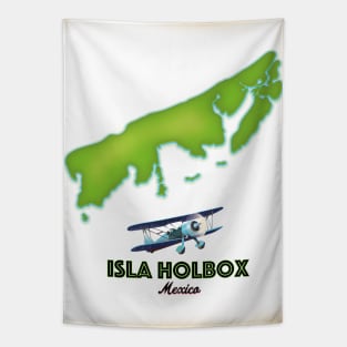 Isla Holbox Mexico map travel poster. Tapestry