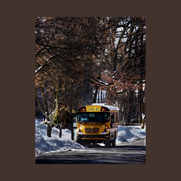 Parked School Bus in Winter by SusanSavad