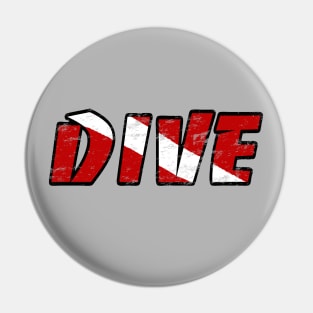 Simple DIVE dive flag Scuba Diving Red wand White Pin