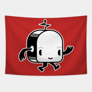 Retro Walking Robot Mascot Tapestry