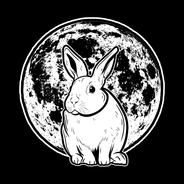 Rabbit in the moon by absolemstudio