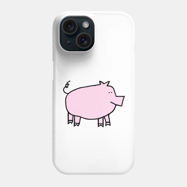 Cute Pink Pig Phone Case by ellenhenryart