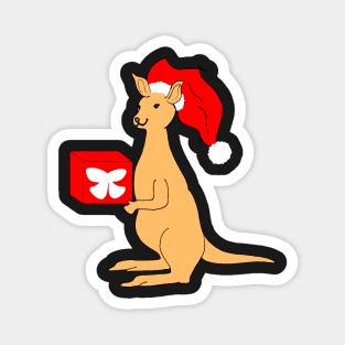 Cute Santa Claus Christmas Kangaroo with Elf hat Magnet