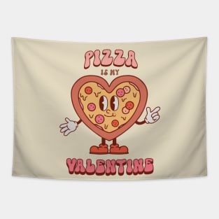 Pizza is My Valentine Retro Heart - Anti Valentine's Day Tapestry