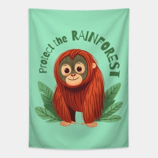 Protect the rainforest - Baby Orangutan Tapestry