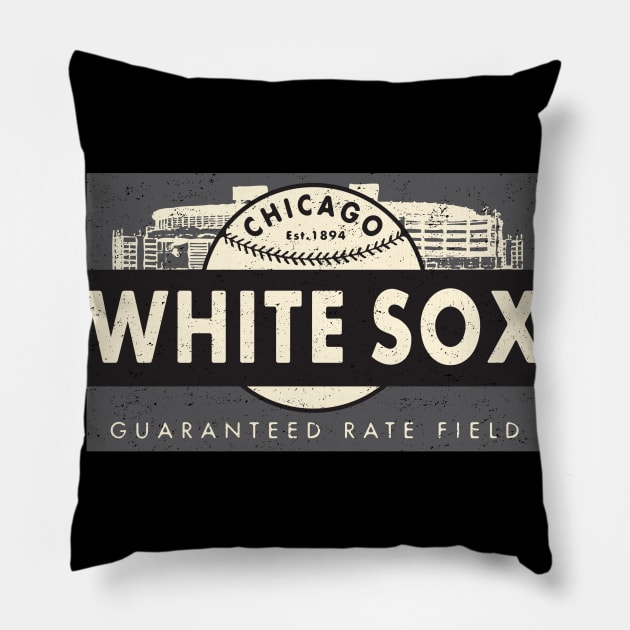 Chicago White Sox Banner by Buck Tee Pillow by Buck Tee