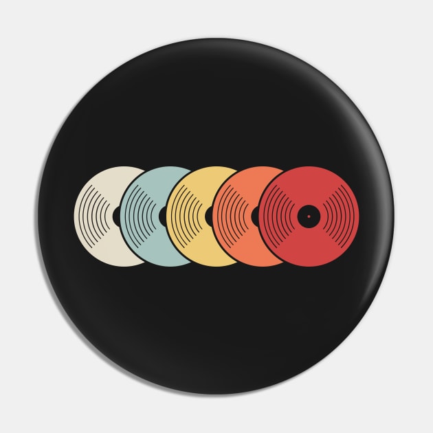 Retro Vinyl Records - Vinyl - Pin TeePublic