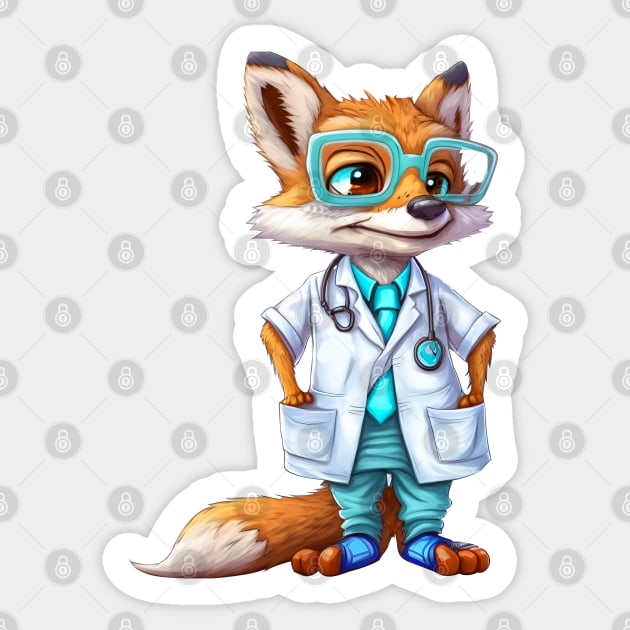 Doctor Fox - Fox Lover - Sticker | TeePublic