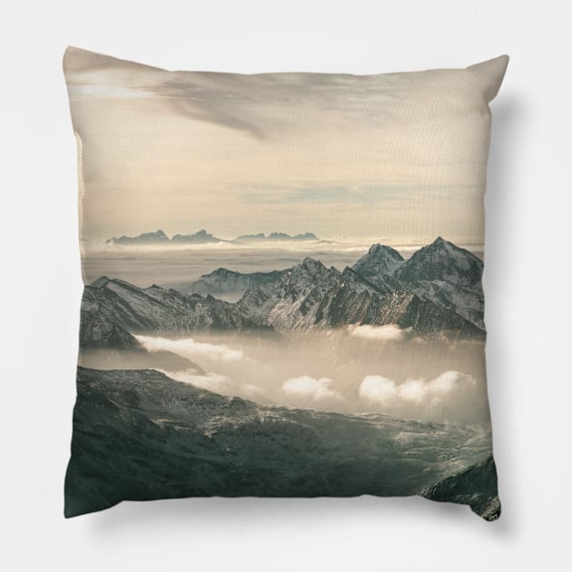 Hintertux Clouds Pillow by EviRadauscher