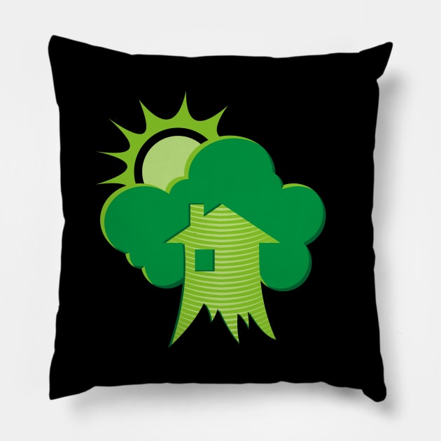 Green House Pillow by sifis